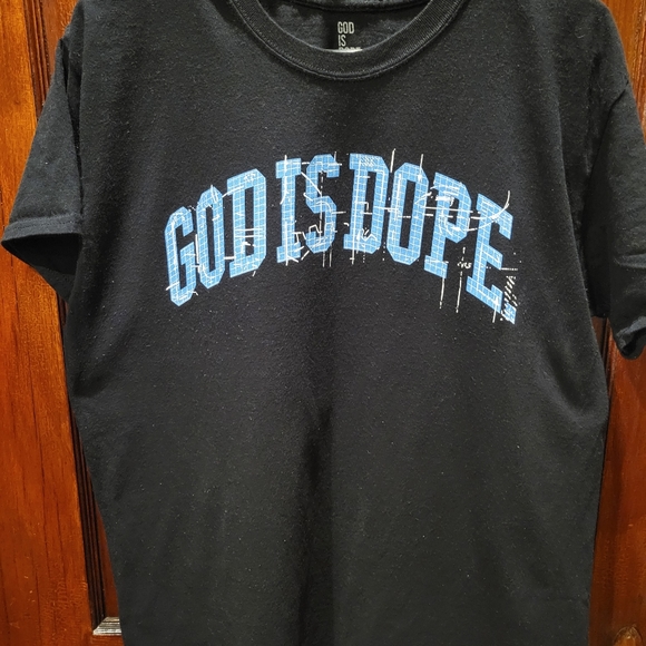 Used God Is Dope Black T-Shirt - Picture 1 of 1